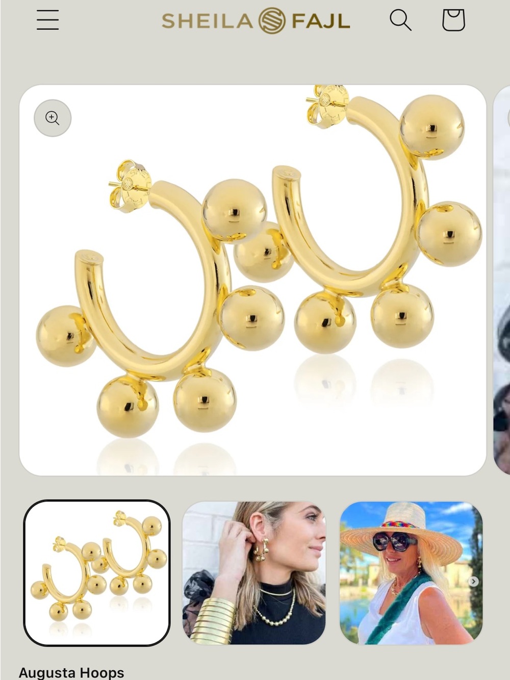 Sheila Fajl Gold Ball-Accent Hoop Earrings